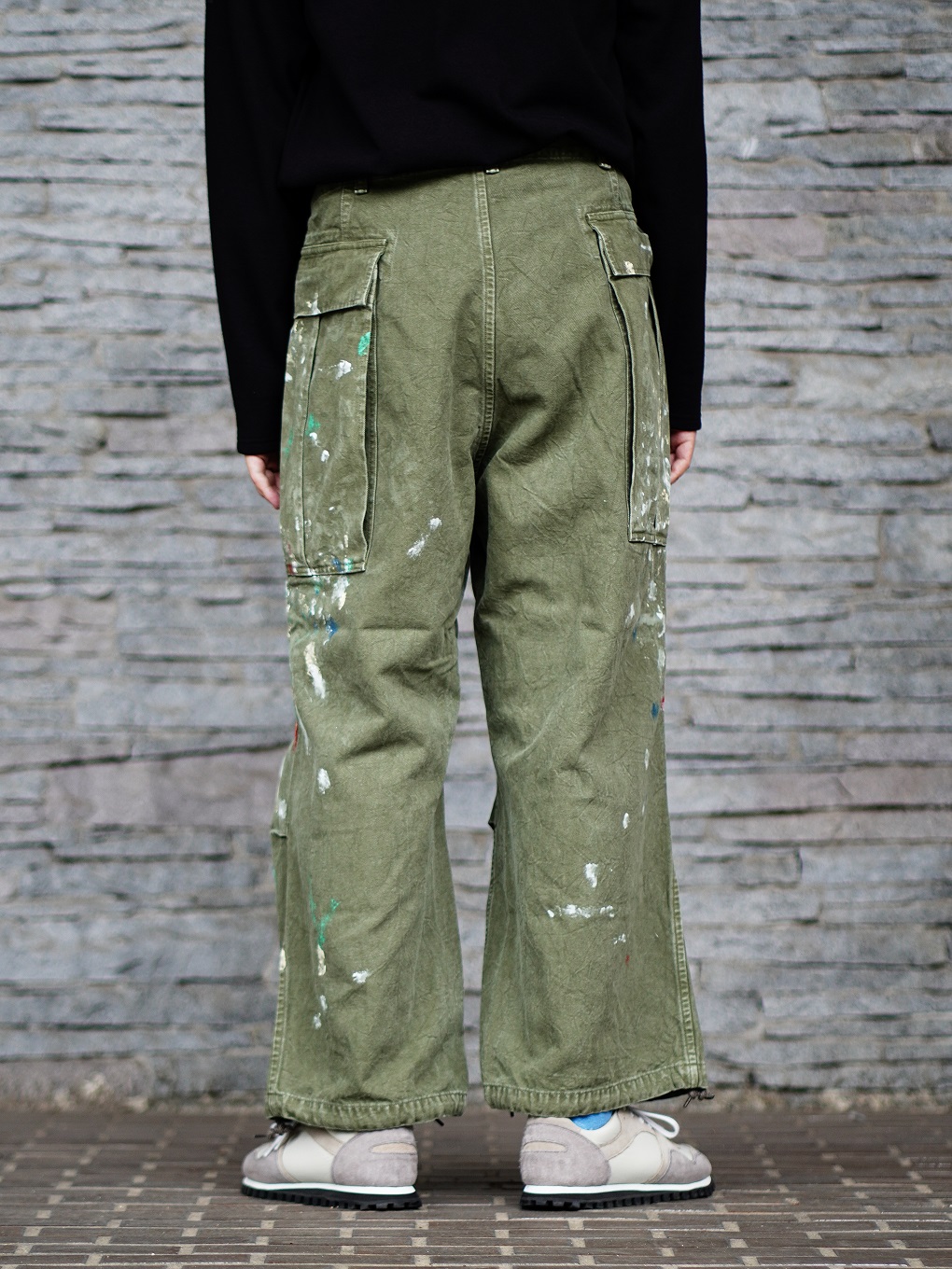 希少 サイズ0 HERILL denim sprash cargo pants